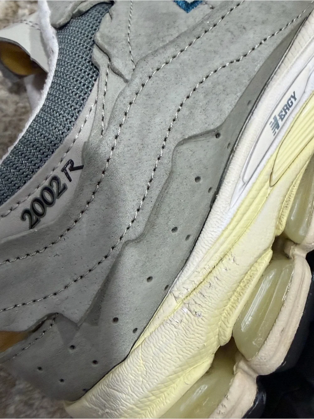 New Balance Grey, White & Blue Accent Running Sneakers